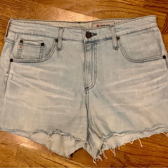 AG Adriano Goldschmied women’s 30 Light Blue Denim Shorts Distressed Fringe EUC - Picture 5 of 6